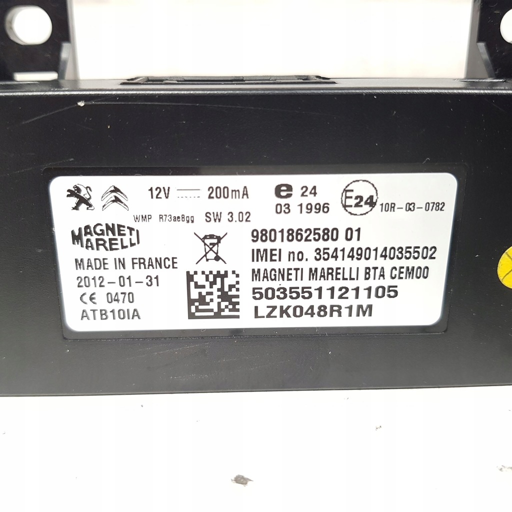 MODUL CONTROLLER BLUETOOTH PEUGEOT 508 I 9801862580 Product image