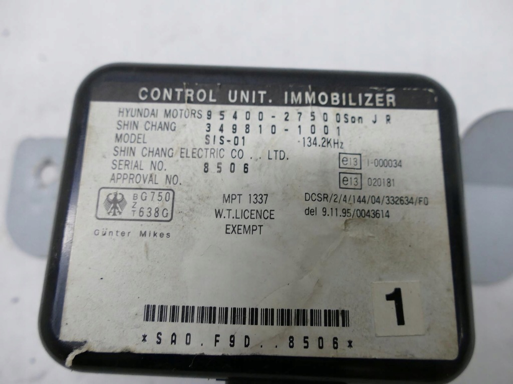 HYUNDAI COUPE ȘI KIT DE LIFTARE IMOBILIZATOR MODUL DE Aprindere Product image