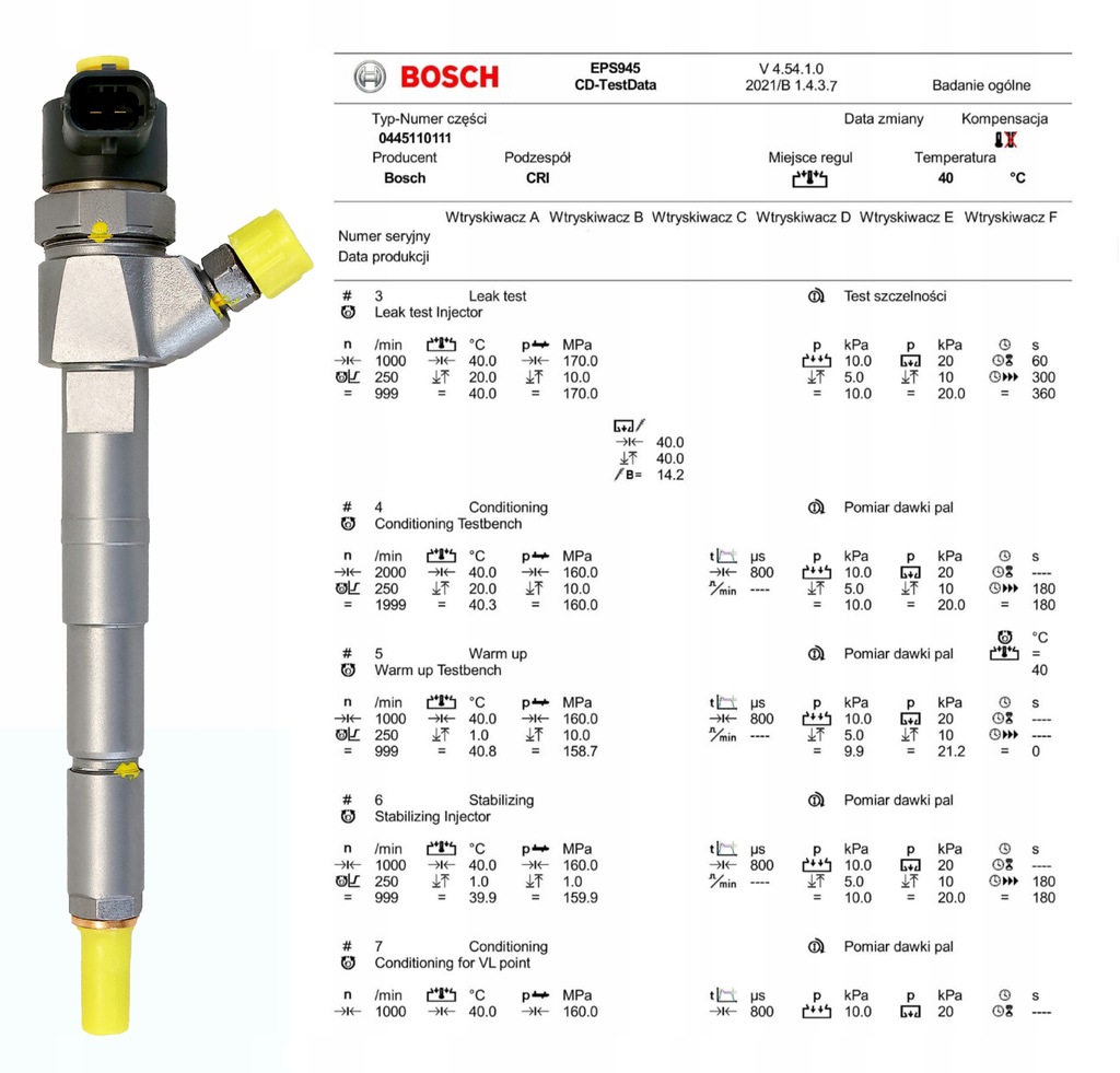 INJECTOARE FIAT STILO 1.9 JTD 0445110111 Product image