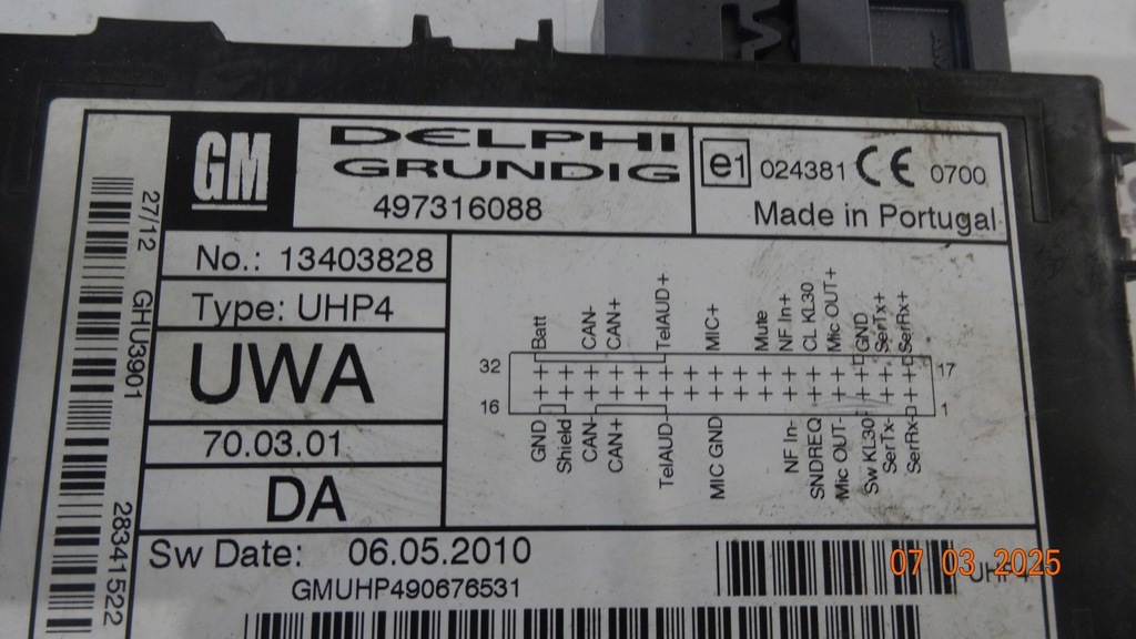 Opel Corsa D Lift 12r Bluetooth Modul 13403828 Product image
