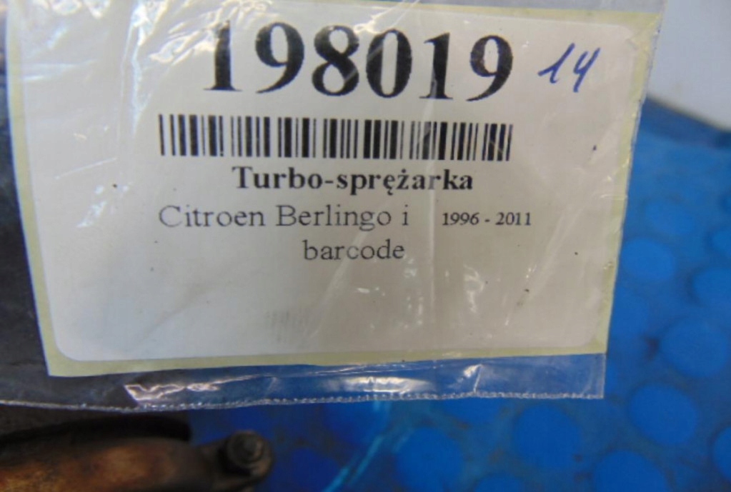 CITROEN BERLINGO I LIFT 2.0HDI TURBO COMPRESOR 9622526980 Product image