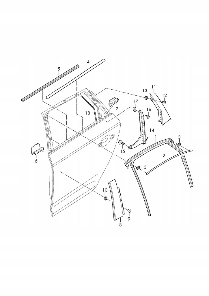 8W0839068 GHID GEAM DREAPTA SPATE AUDI A4 B9 8W Product image