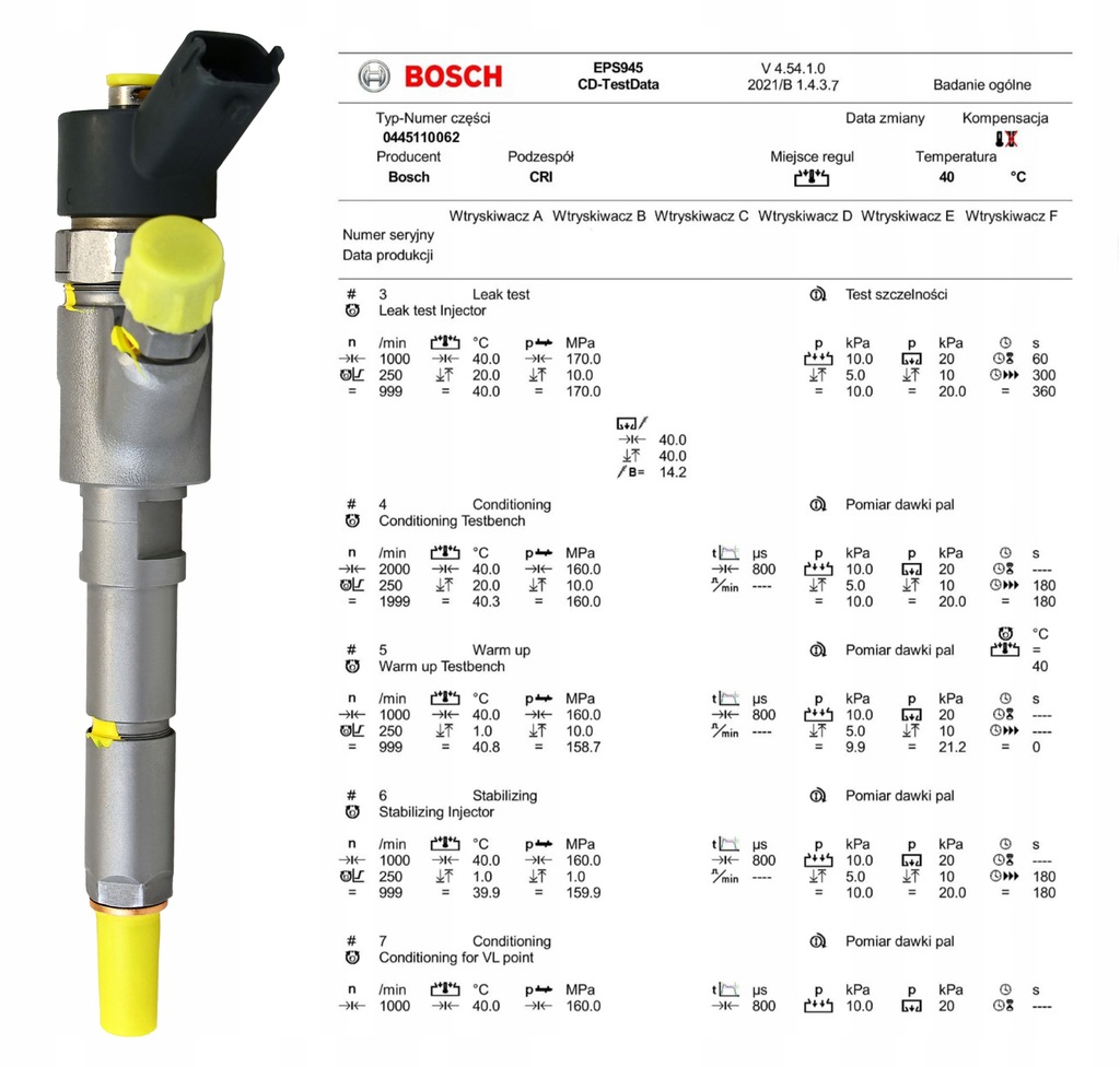 Injector Bosch 0445110062 Citroen 2.0hdi Product image