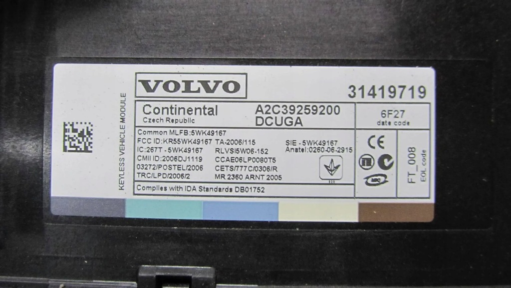 CONTROLLER FĂRĂ CHEIE VOLVO XC60 31419719 13- Product image
