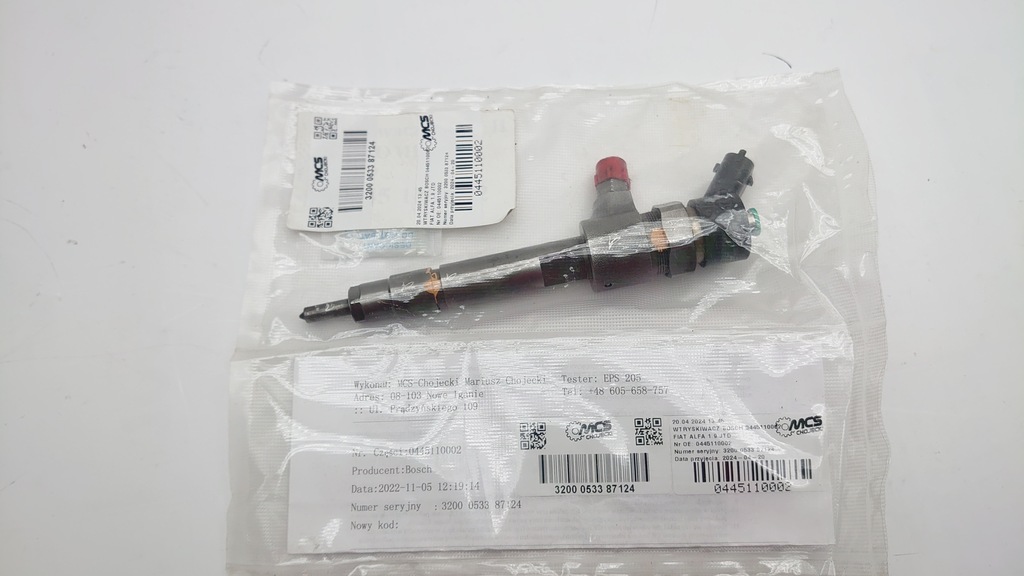 INJECTOR BOSCH 0445110002 FIAT ALFA 1.9 JTD VERIFICAT Product image