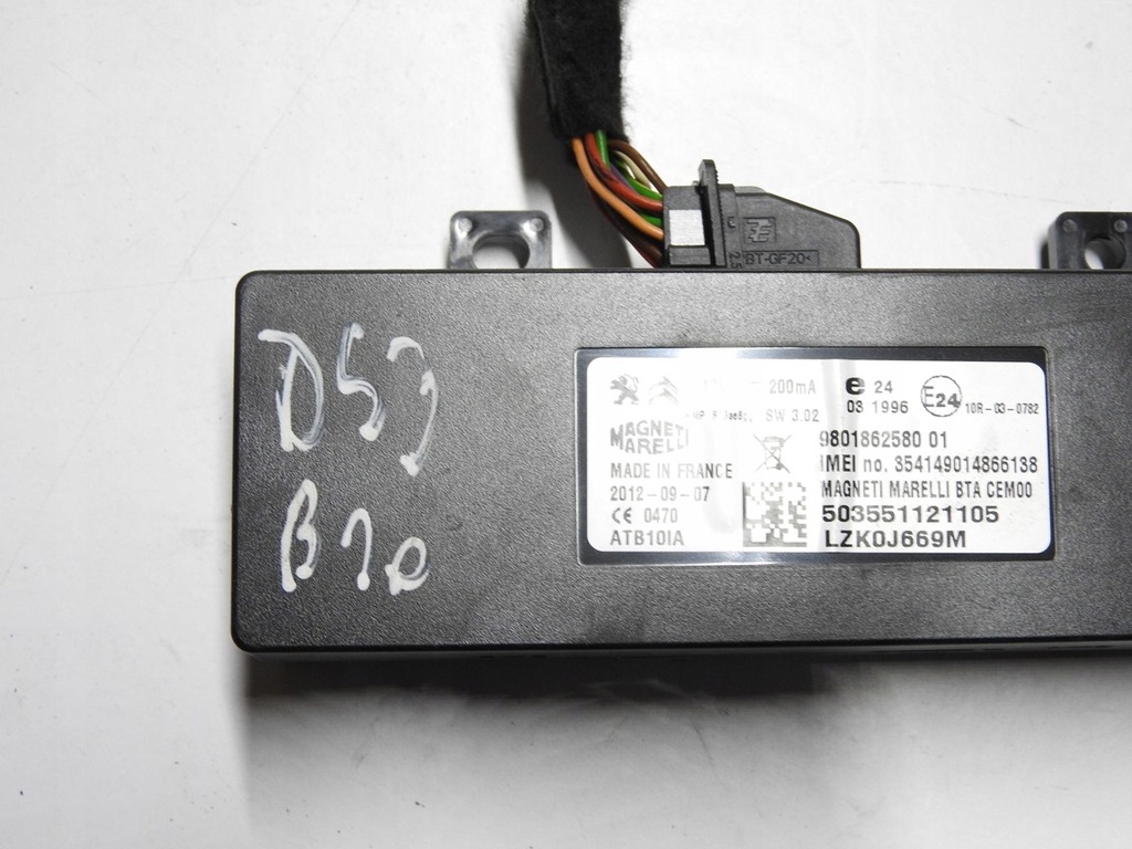 Citroen DS3 09-14 Modul controller 9801862580 Product image