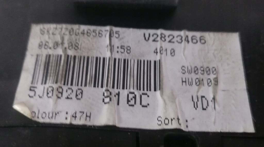 CONTATOR SKODA ROOMSTER 5J0920810C Product image
