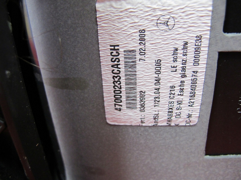 MERCEDES CL W216 C216 MANUSA DEPOZITARE TUNEL SPATE Product image