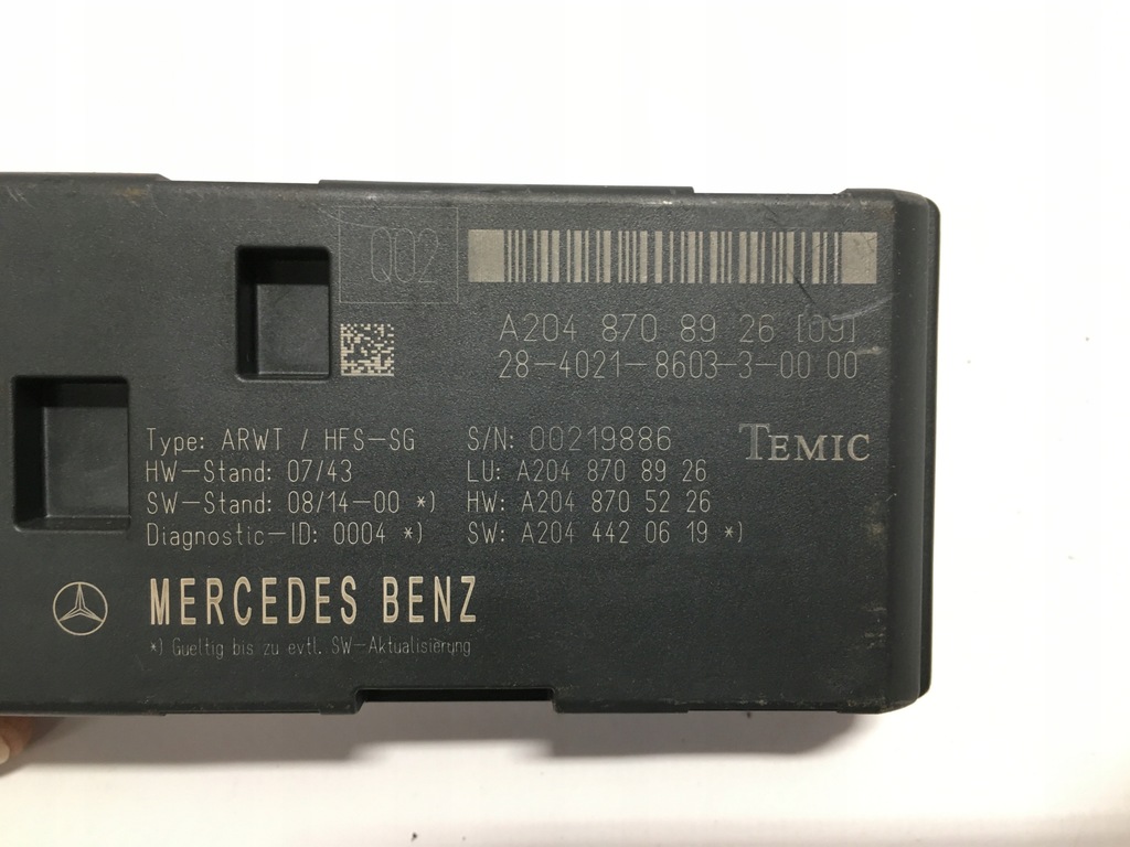 MODUL CAPAC portbagaj MERCEDES W204 2.2 CDI Product image