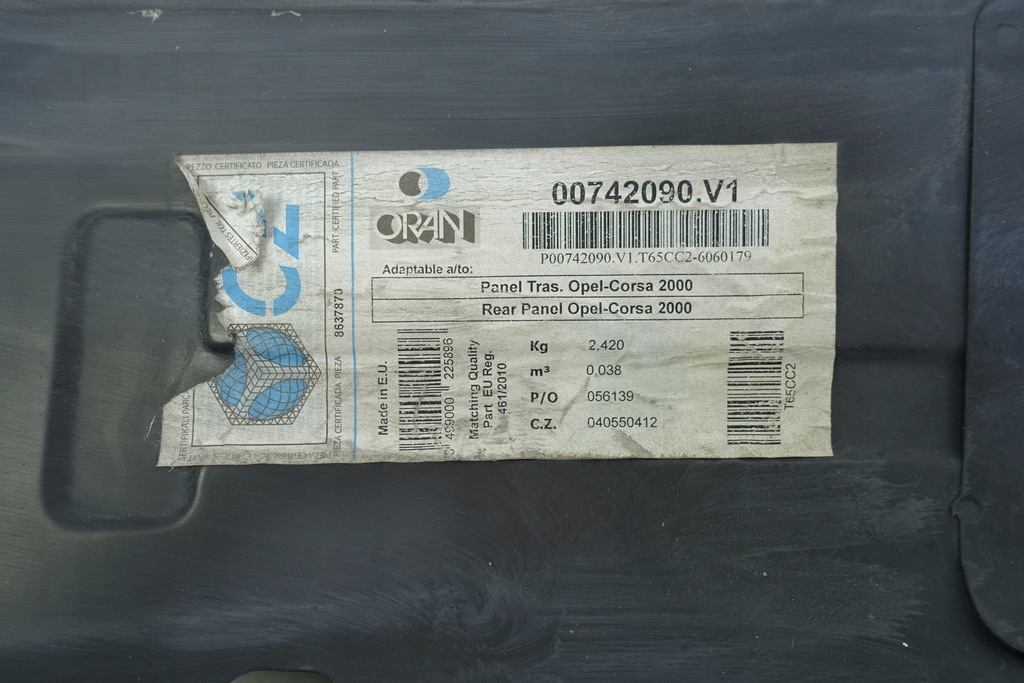 CUREA PERETE SPATE OPEL CORSA III C Product image