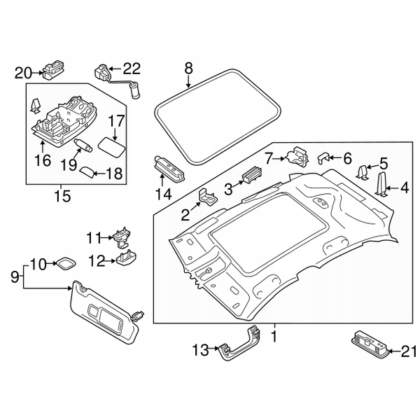 Cadru trapă Panorama Audi Q3 SQ3 și 15-18 lift Product image