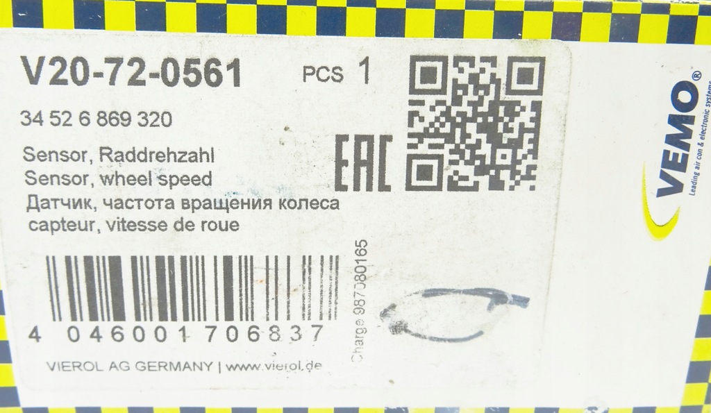 Senzor ABS Front BMW F20 F21 F30 34526791224 34526869320 Product image