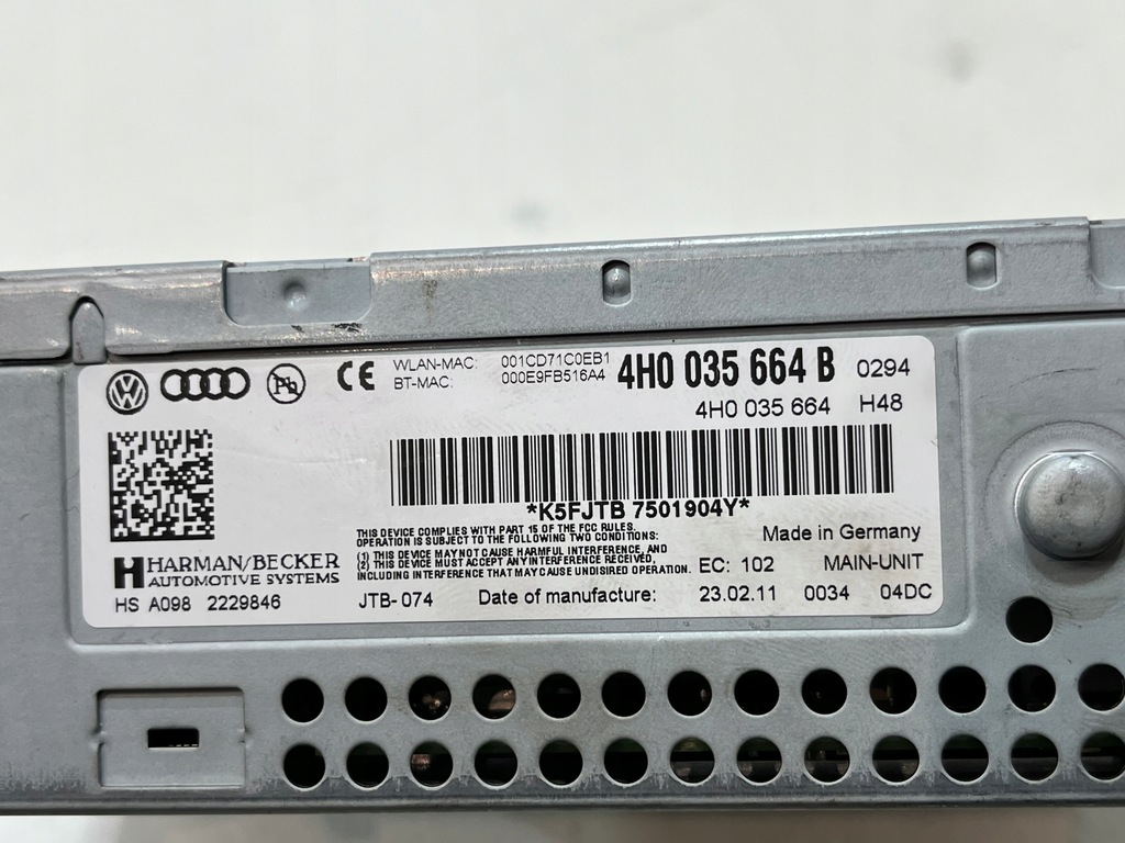 CITITOR DE NAVIGAȚIE AUDI A8 D4 4H0035664B FUNCȚIONAL, LEGAL! Product image