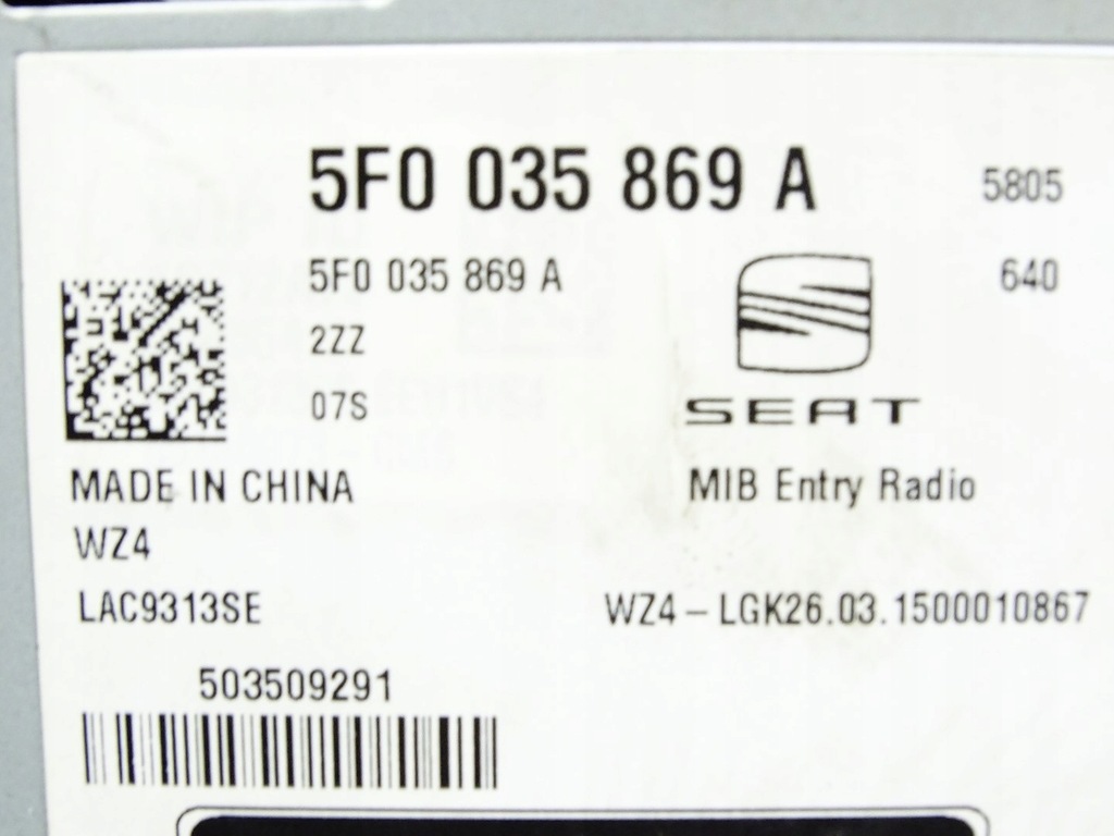 Radio CD Radio Scaun LEON III 5F 5F0035869A Product image