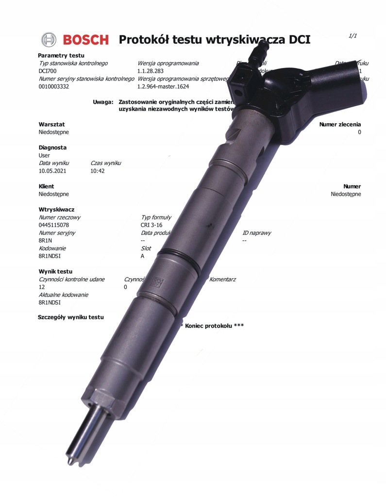 INJECTOR IVECO DUCATO INJECTOR 0445116019 Product image