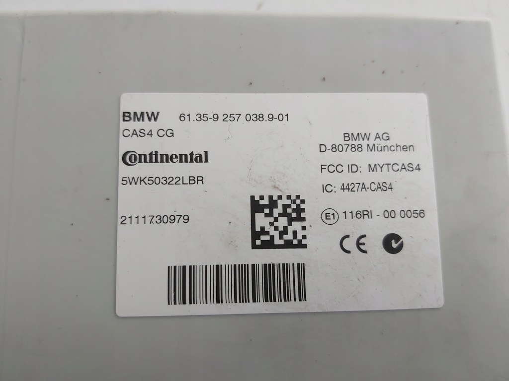 Modul controler Cas 4 BMW F10 9257038 5WK50322LBR Product image