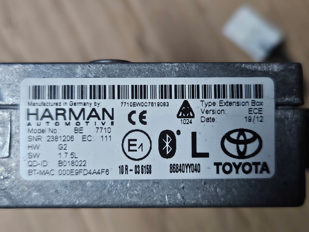 MODUL DE NAVIGAȚIE TOYOTA YARIS III RAV 4 AURIS II AVENSIS T27 Product image