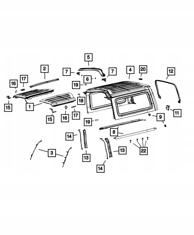 HARDTOP ACOPERIș PANOU ACOPERIș WRANGLER GLADIATOR Product image