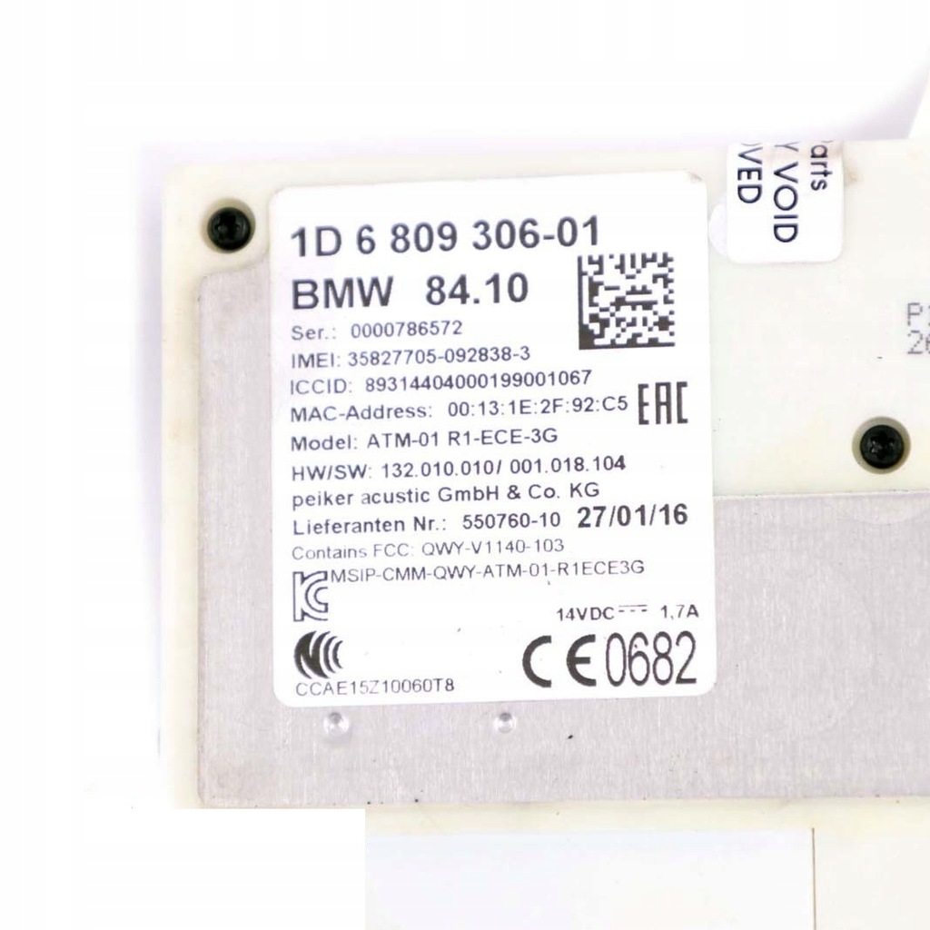 BMW X1 F30 LCI F48 Module Telematic ATM ECE 3G 6809306 Modul Product image