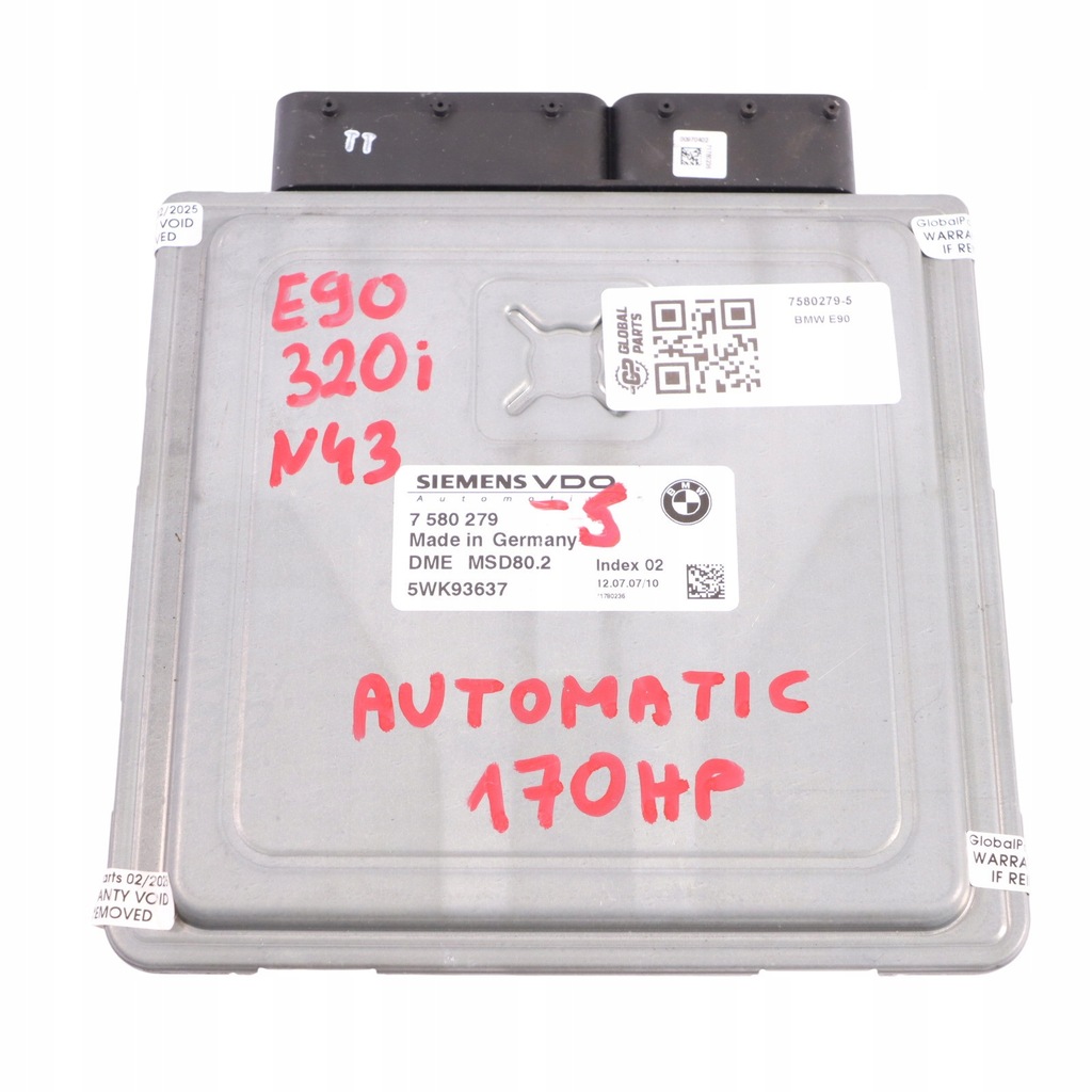 BMW E81 E87 LCI E90 120I 320I N43 170HP ECU DME 7580279 COMPUTER MOTOR Product image