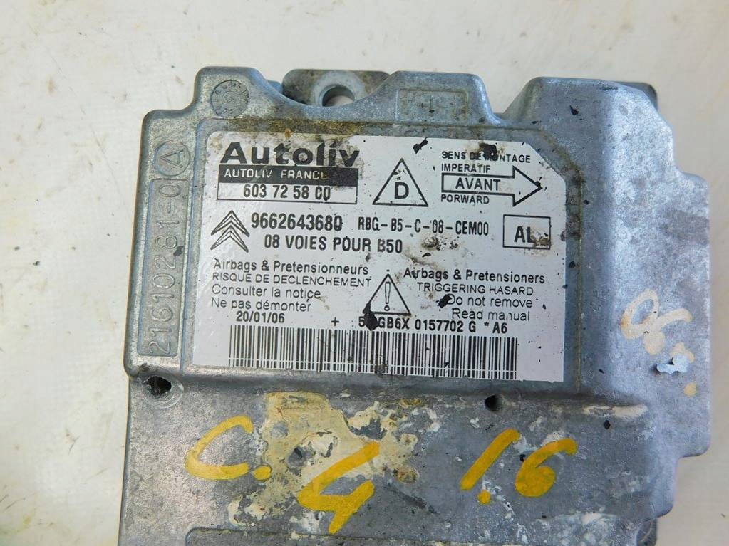 CITROEN C4 I 1.6 2006 AIR BAG SENSOR 9662643680 Product image
