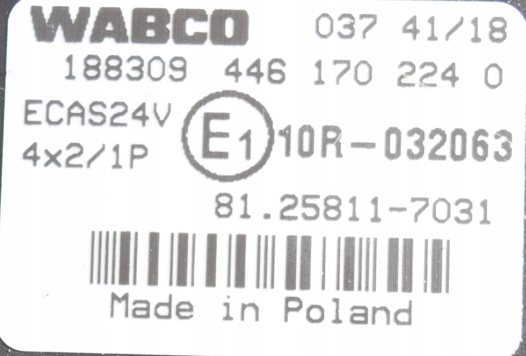 WABCO CONTROLLER 81.25811-7031 MAN Product image