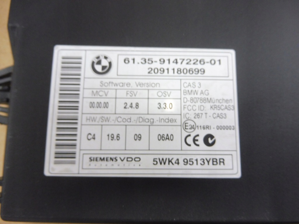 BMW E81 N43 Starter Driver DME CAS3 7595179 9147226 Product image