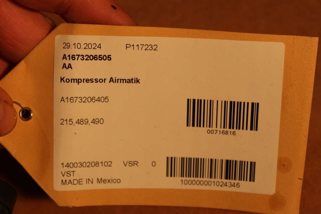 Pompa de suspensie Airmatik Mercedes GLS 167 A1673206505 A1673206405 Product image