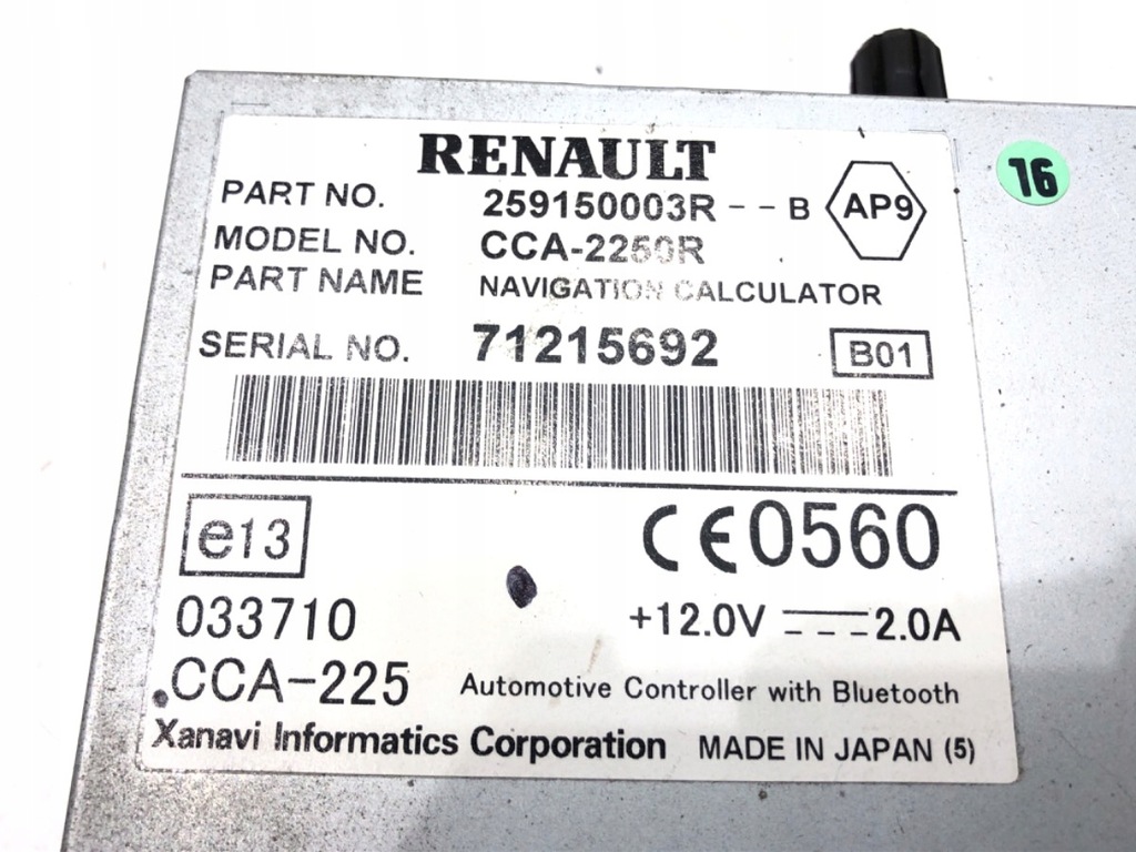 CITITOR DE NAVIGATIE RENAULT LAGUNA III 259150003R 07-15 Product image