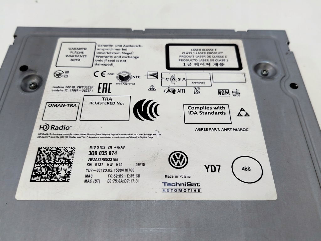 CITITOR DE NAVIGAȚIE VW PASSAT B8 3Q0035874 FUNCȚIONAL, LEGAL! Product image