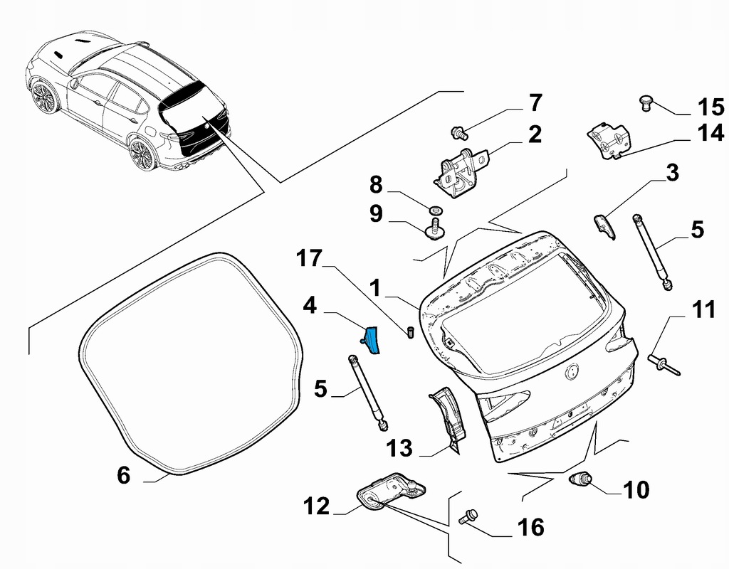 50540982 ALFA ROMEO Servomotor capac portbagaj stanga Product image