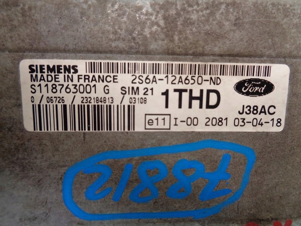 CALCULATOR MOTOR FORD FIESTA MK6 1.3B 44KW 03R Product image