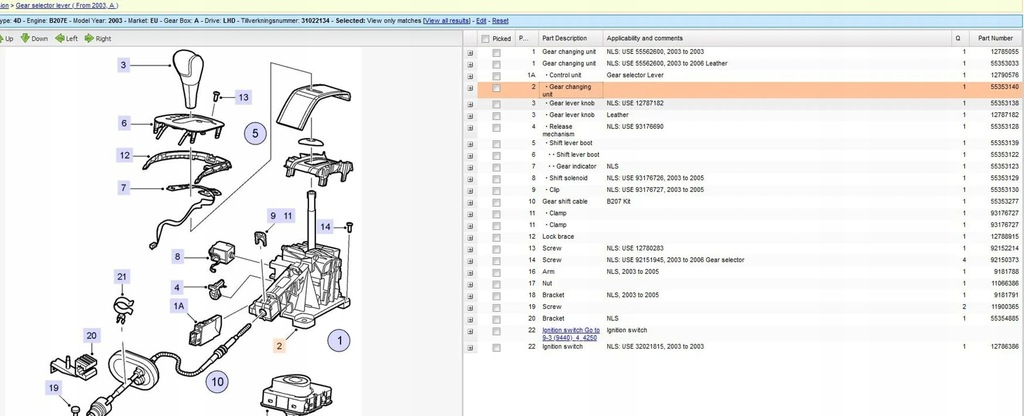 Saab 9-3 Ver2 2003 Manete si selectoare Product image