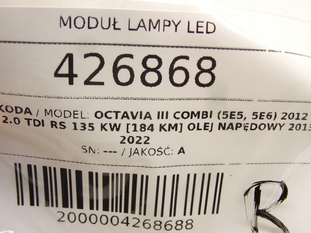 SKODA OCTAVIA III MODULUL 1408000733 CONTROLLER Product image