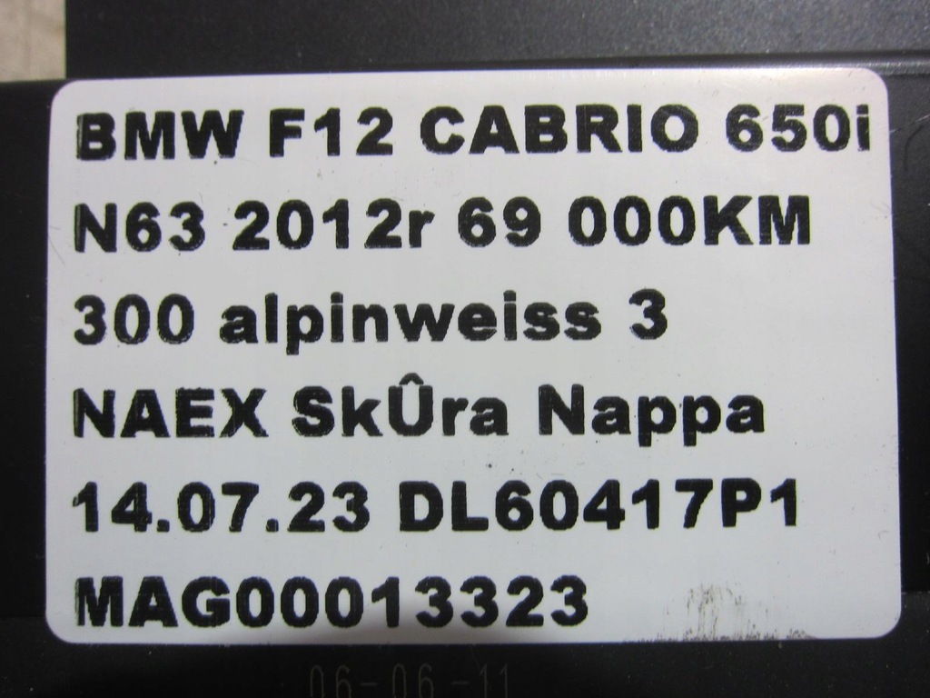 BMW F12 F06 F10 MODUL CONFORT 61359267460 Product image