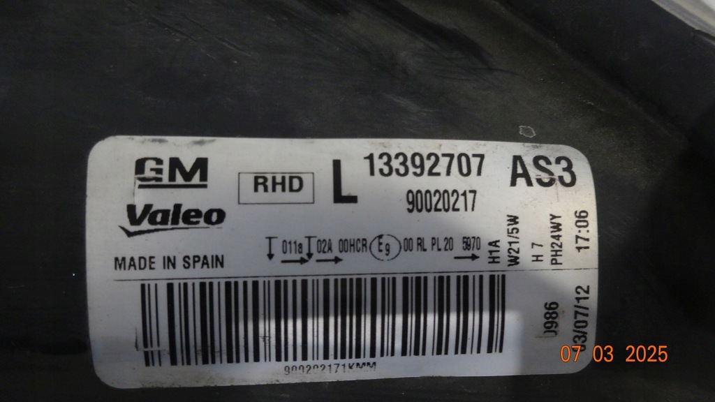 Opel Corsa D Lift 12r Lampa frontală stânga 13392707 Engleză Product image