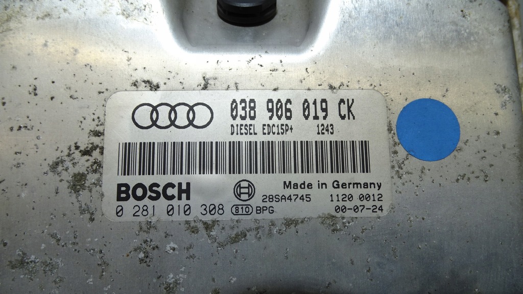 Audi A3 8L 1.9TDI 038906019CK COMPUTER COMPUTER MOTOR Product image