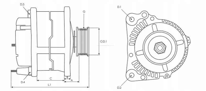 Alternator Fiat Palio, Punto, Seicento 1.1.2 1.6 Product image