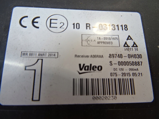 PEUGEOT 108 CITROEN C1 II TOYOTA AYGO II MODUL DE IMOBILIZARE CONTROLLER Product image