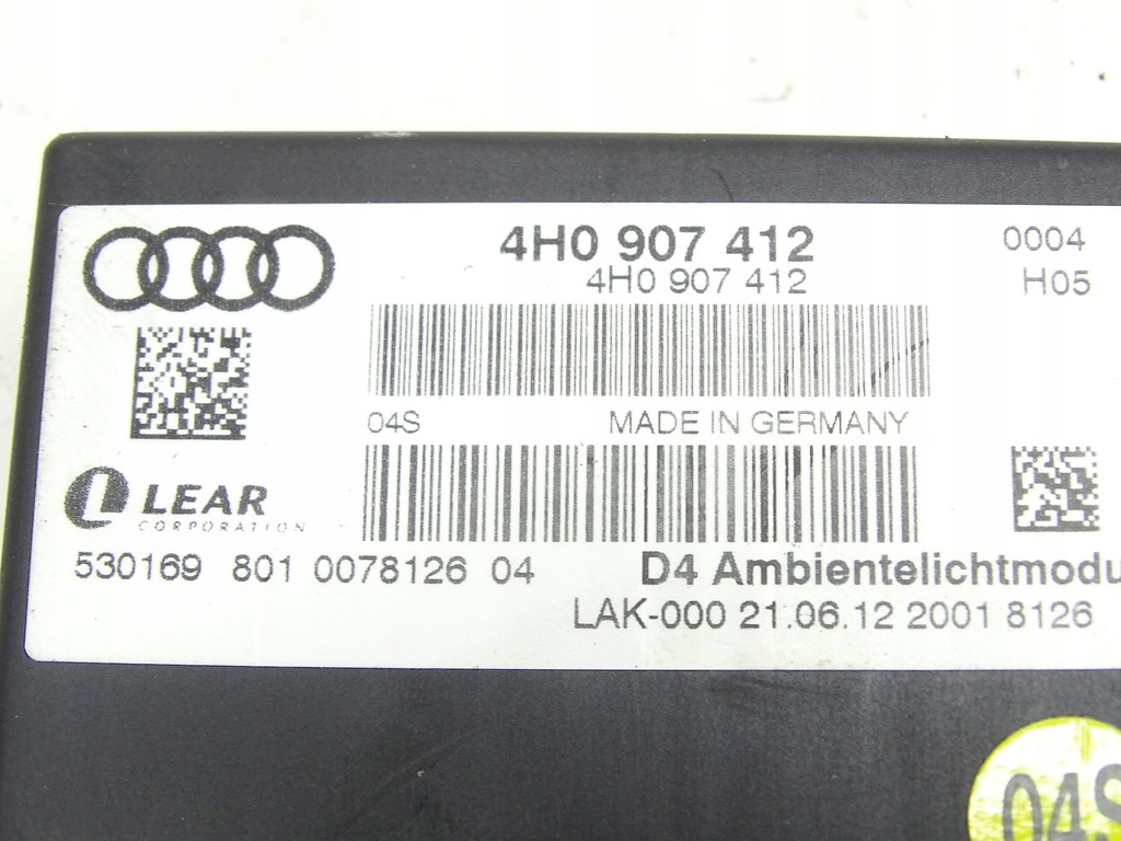 CONTROLLER MODUL CONFORT AUDI A8 D4 4H 4H0907412 Product image