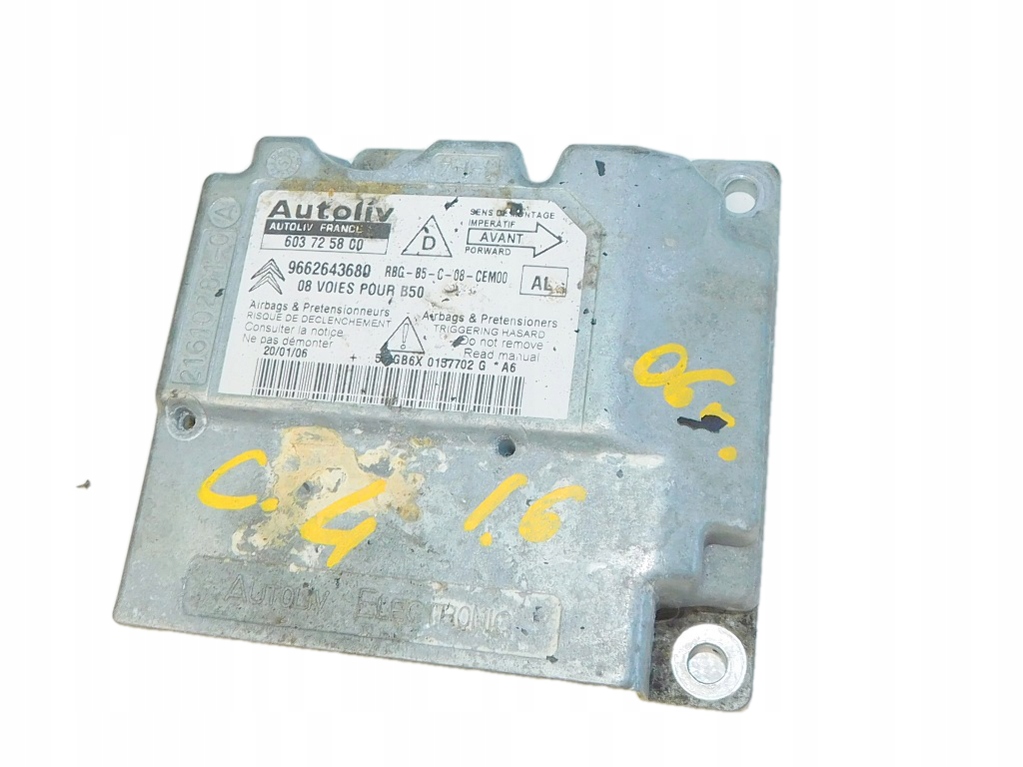 CITROEN C4 I 1.6 2006 AIR BAG SENSOR 9662643680 Product image