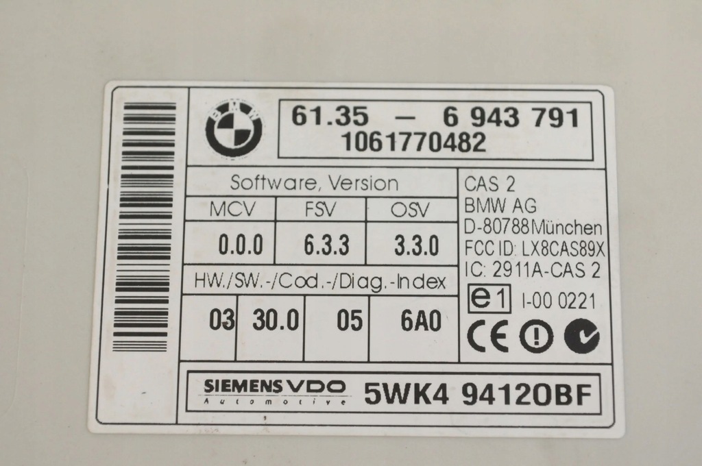 BMW 3 E90 E91 2007 Modul / Controler CAS Product image