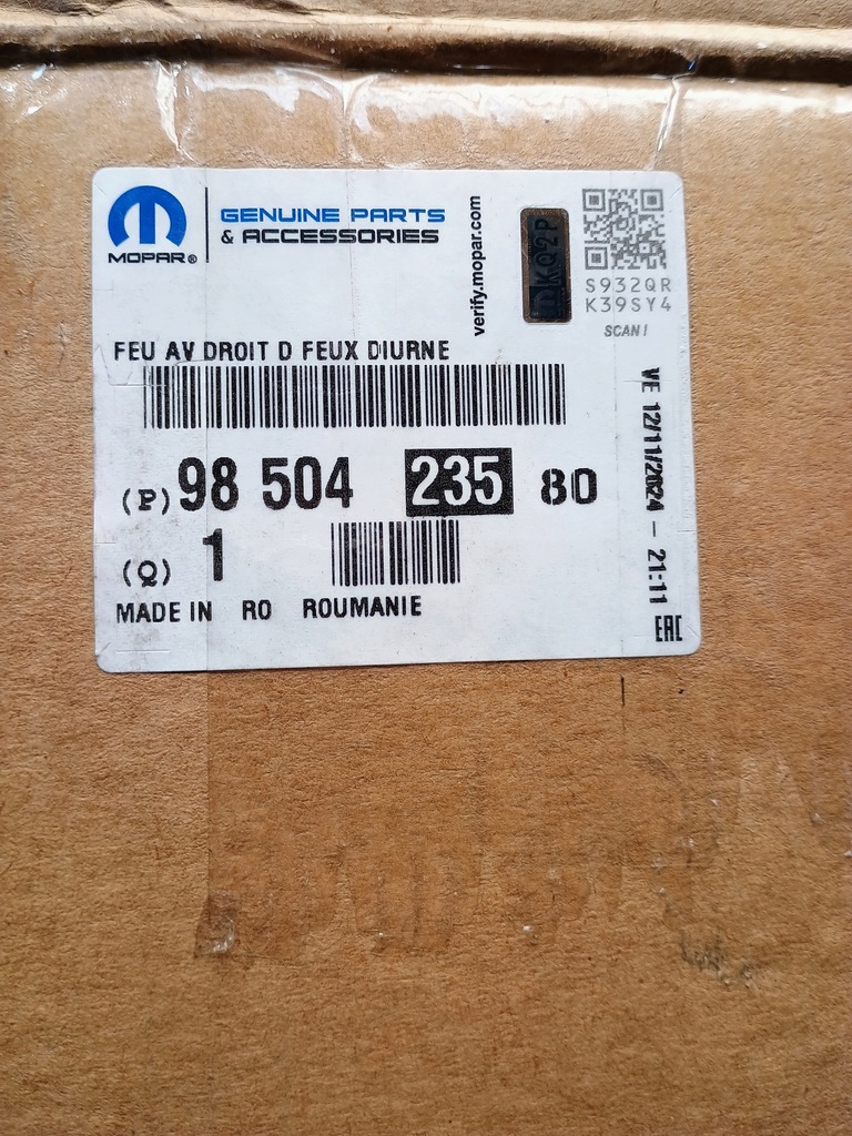LED LED DRL Peugeot 208 II E 208 9850423580 ORIGINAL NOU Product image