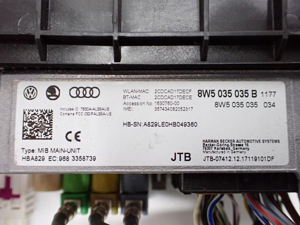 Navi Navi Facrycha Org 8W1919605 8W5035035B AUDI A4 B9 8W 18R Product image