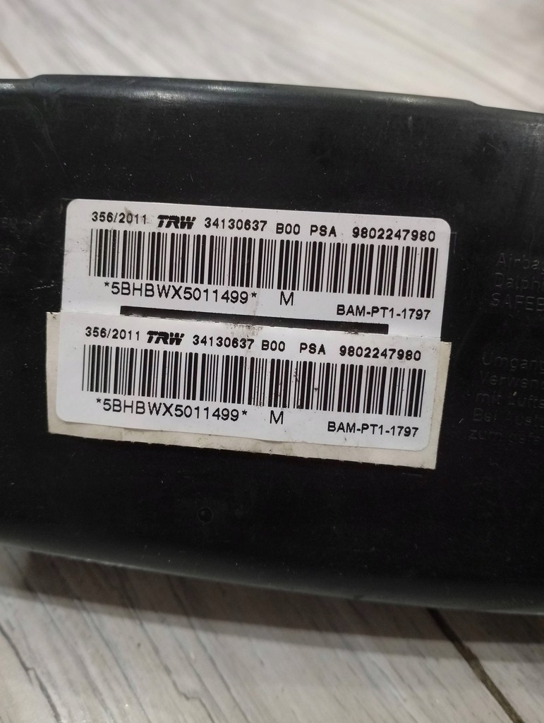 PERNA SAZ AIRBAG DREAPTA CITROEN DS3 9802247980 Product image