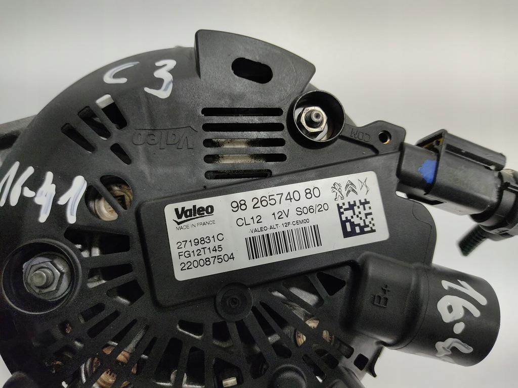 ALTERNATOR CITROEN C3 III 1.2 VTI BENZINA 9826574080 2016-2024 Product image