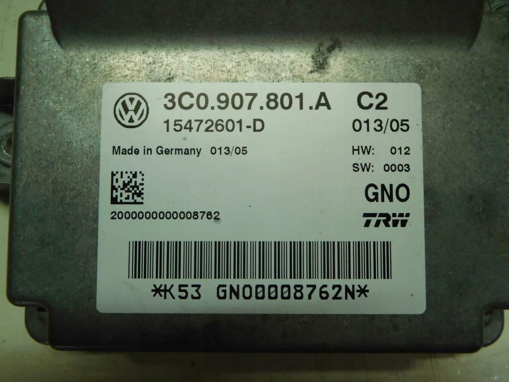 VW Volkswagen Passat B6 2005 modul frână de mână 3C0907801A Product image