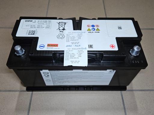 Baterie BMW AGM - 92Ah 850A - 100% (61216806758) - AC!