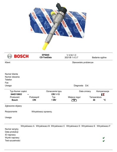 Injector Bosch 0445110062 Citroen 2.0hdi