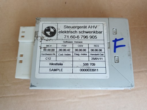 F01 F02 F07 F10 F11 X3 F25 F30 F31 F32 F33 F34 MODUL CONTROLLER CÂRLIG 6796905